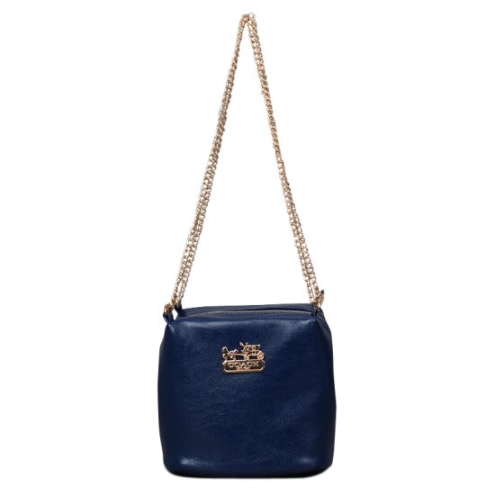 Coach Saffiano Logo Small Blue Crossbody Bags EMA